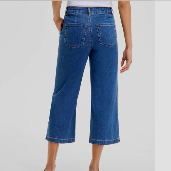 Style & Co. Women’s High-Rise Cropped Wide-Leg Denim Jeans Size 16 Medium Wash - Picture 3 of 10